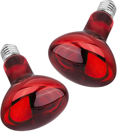 SKIKHN Bombillas de Calefacción para Reptiles, 2 Piezas Bombilla de Calor Reptiles, Bombilla Infrarroja E27 Calor, Bombilla de Calor para Reptiles y Lagartos Anfibios Lagarto Tortuga (100W)